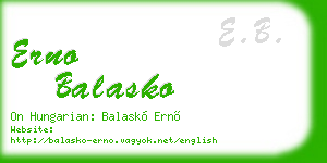 erno balasko business card