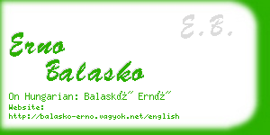 erno balasko business card